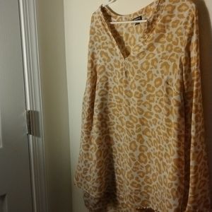 1X Cheetah Print Blouse